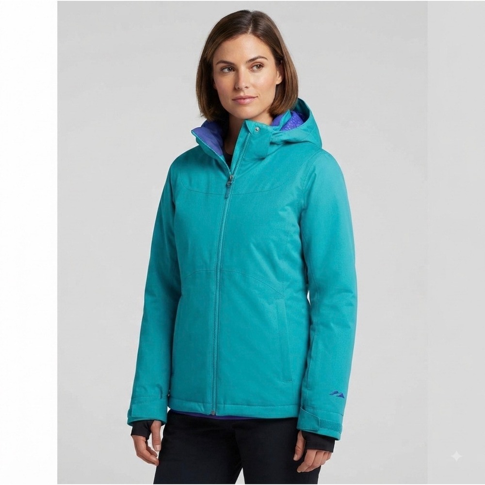 Sims Snowboard Jacket Womens Small Teal Insulated Hooded Skier Winter Coat